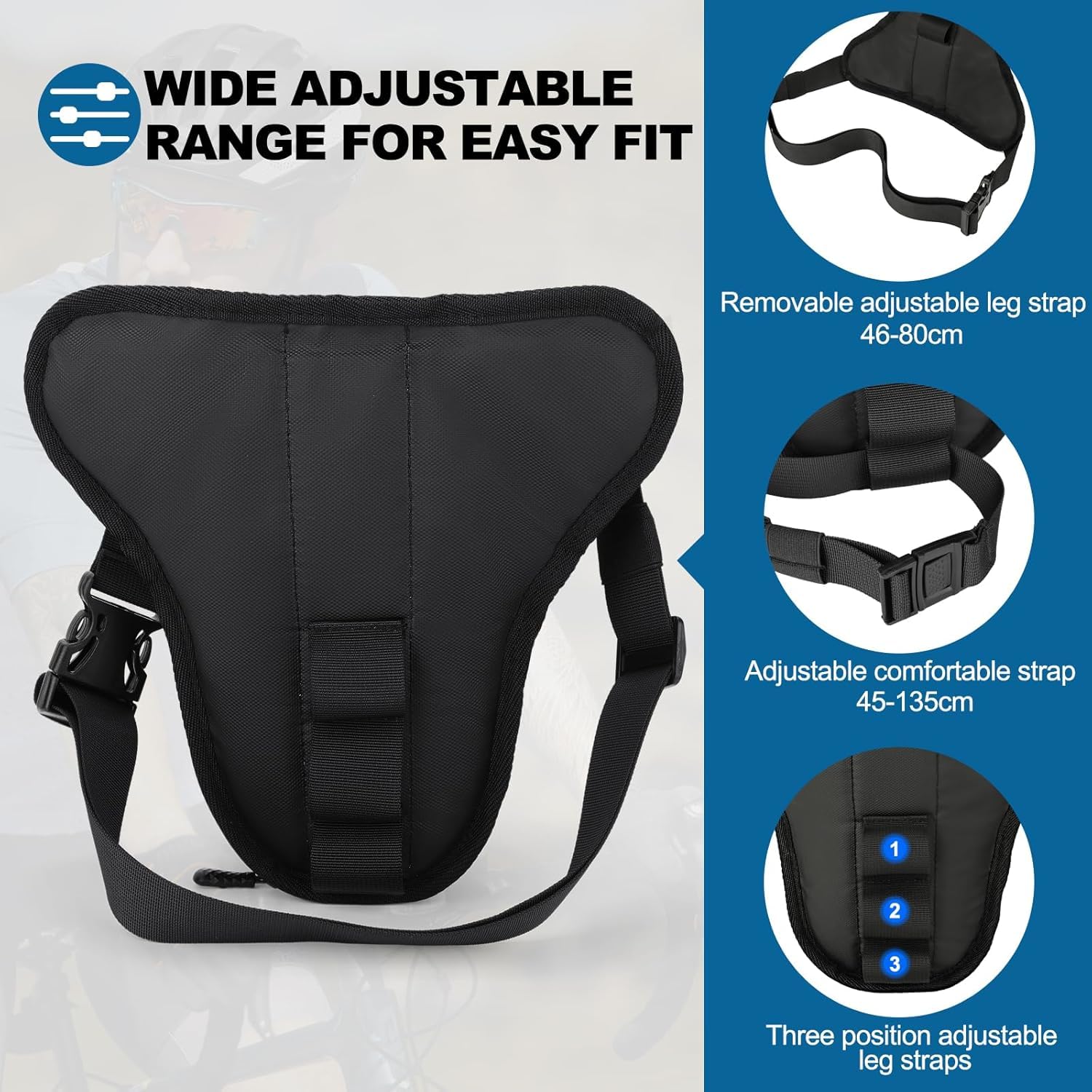 Robuste Motorrad Tasche Bein für BMW R 1200 RT 2006-2019 | Erweiterbare Aufbewahrung Tankrucksack Sport Beintasche für Laufen