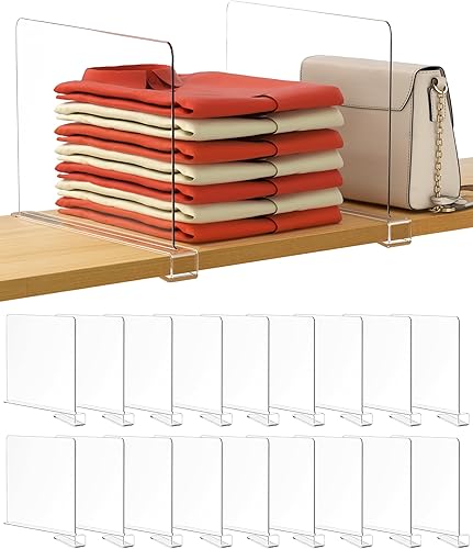 Miniatura 36 de HBlife Paquete de 6 separadores de estantes grises, organizador vertical de bolso para armario, perfecto para suéteres, camisas, bolsos