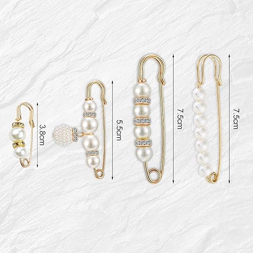Miniatura 2 de 8 broches de perlas, alfileres de seguridad para ropa, pantalones de vestir, falda, cárdigan, broches de diamantes de imitación de perlas para