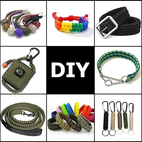 Miniatura 7 de Cuerda de paracaídas de 650 libras  9 hebras  40 colores  100 pies, 200 pies, 500 pies, 1000 pies, 0.157 in, cuerda de paracaídas para campamento,