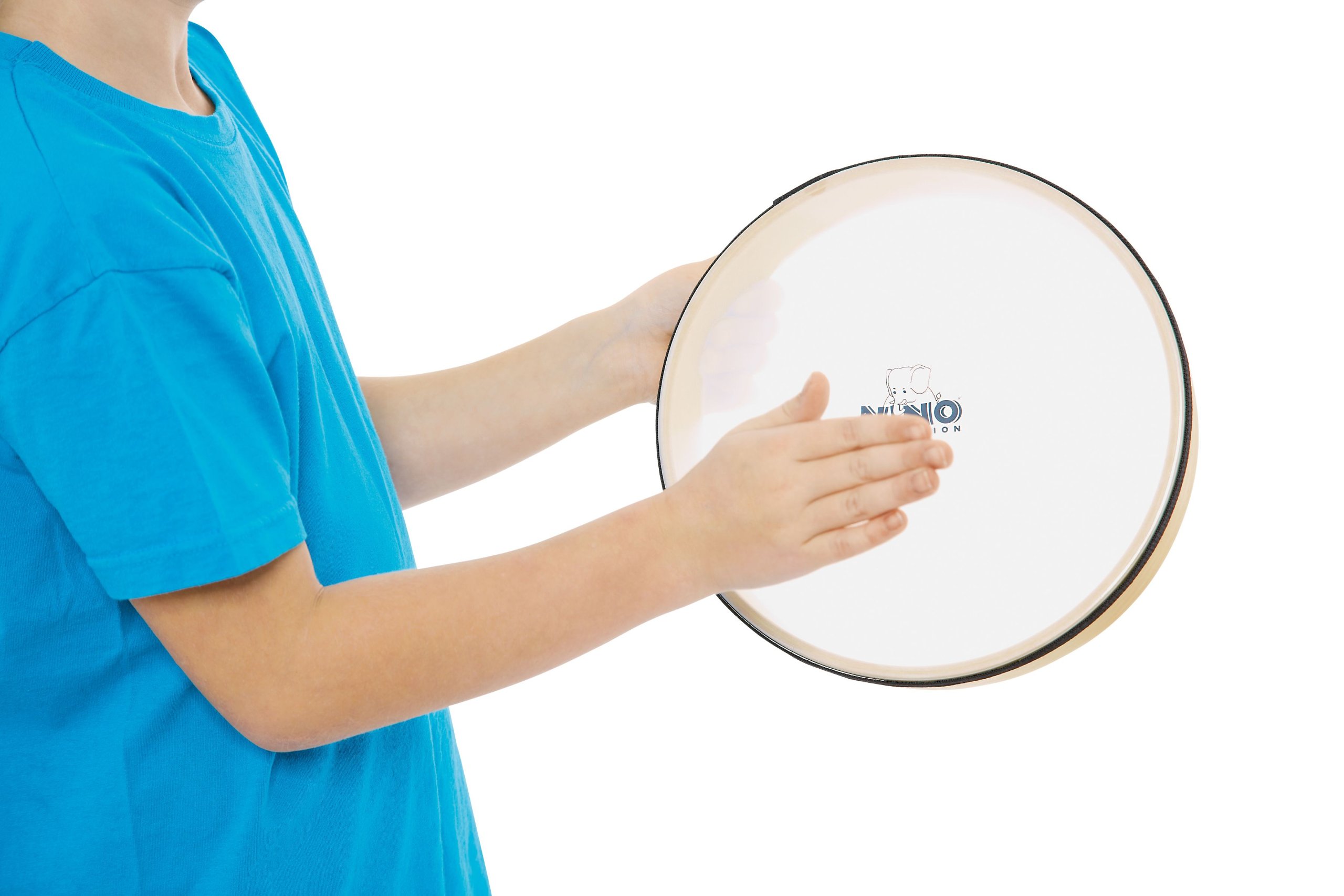 Nino Percussion Wood Hand Drum - Große Handtrommel für Kinder ab 5 Jahren - Durchmesser 10 Zoll (ca. 25 cm) - Siam Eiche, Natur (NINO27)