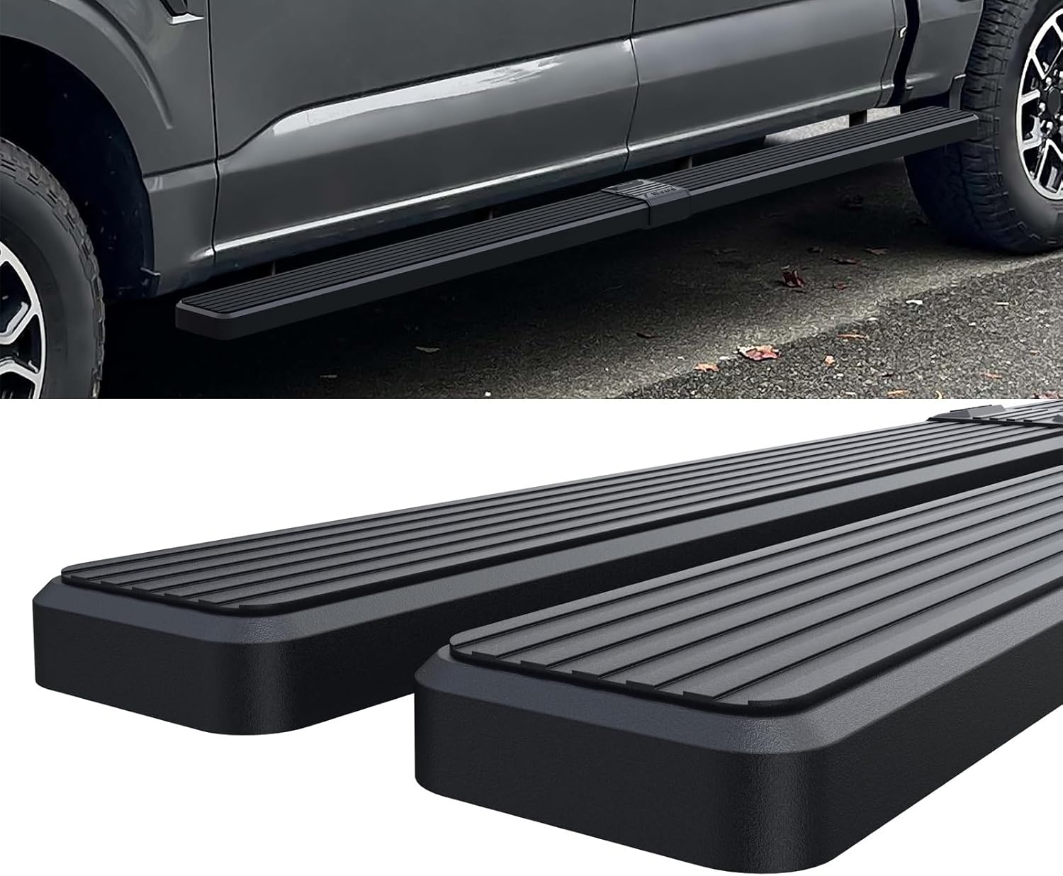 Wheel-to-Wheel HD Ridez Stainless Steel 5" Step Compatible with Ford F150 2015-2026 SuperCrew Cab 5.5ft Bed & F150 Lightning 2022-2026 (Nerf Bar Side Steps)