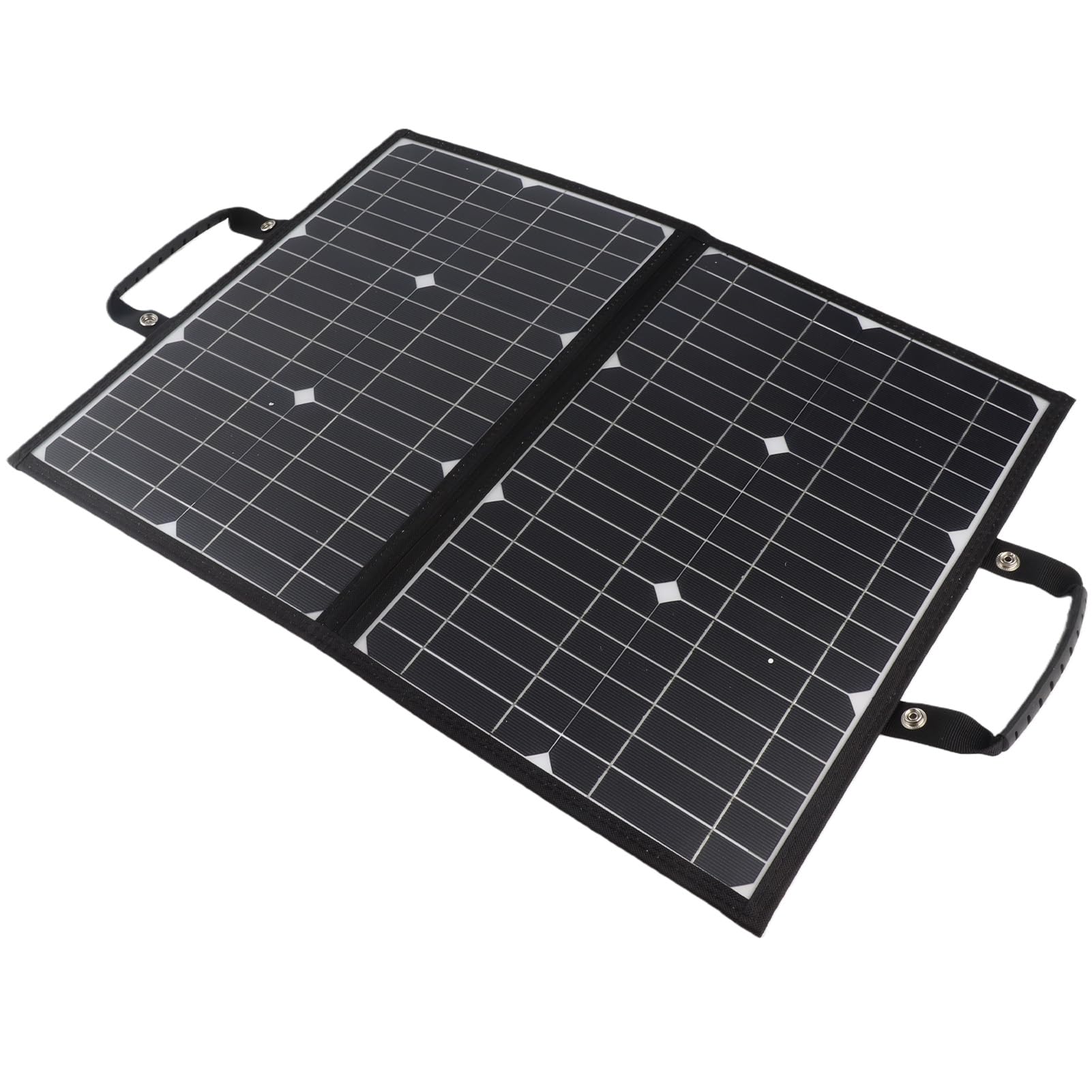 Generic Składany Monokrystaliczny Panel Słoneczny o Mocy 60 W z Pojemnikiem na Baterie i Podwójnym ładowaniem USB do Użytku na Kempingu i W Podróży