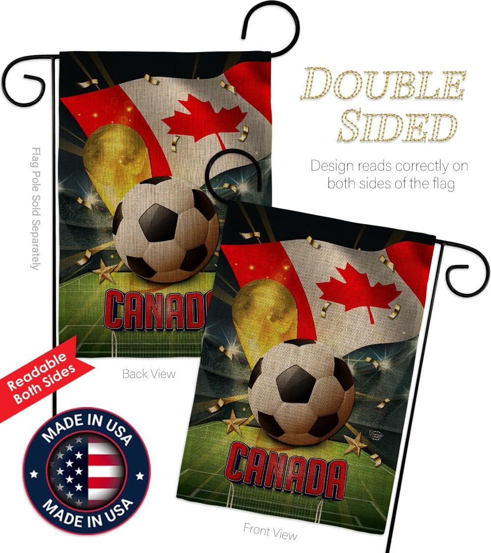FIFA World Cup 2022 Team Canada Flag Outdoor Home Decor Burlap Banner Room Wall Art Patio Porch Lawn Club Bar Decorations Tapestry Yard Sign Sports Fan Trophy Game Champion Soccer Gifts Made In USA