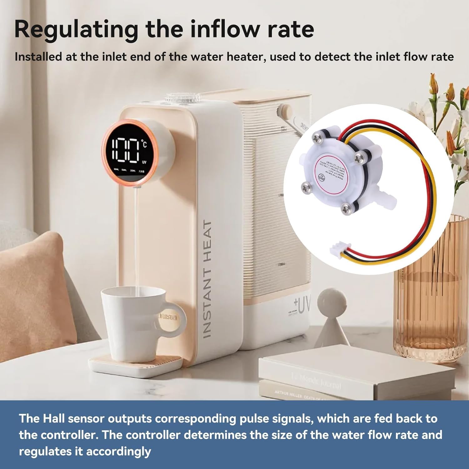 Agatige YF-S401 sensor installed near a water dispenser