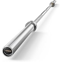 HANDBODE 7 ft Olympic Barbell, 2-Inch 45 lb Weight Bar with Knurled Grip - 1000lb Capacity, Also in 4,5,6 ft Hard Chrome Finish for Powerlifting, Deadlift, Squat, Bench Press, Squat & Home Gym
