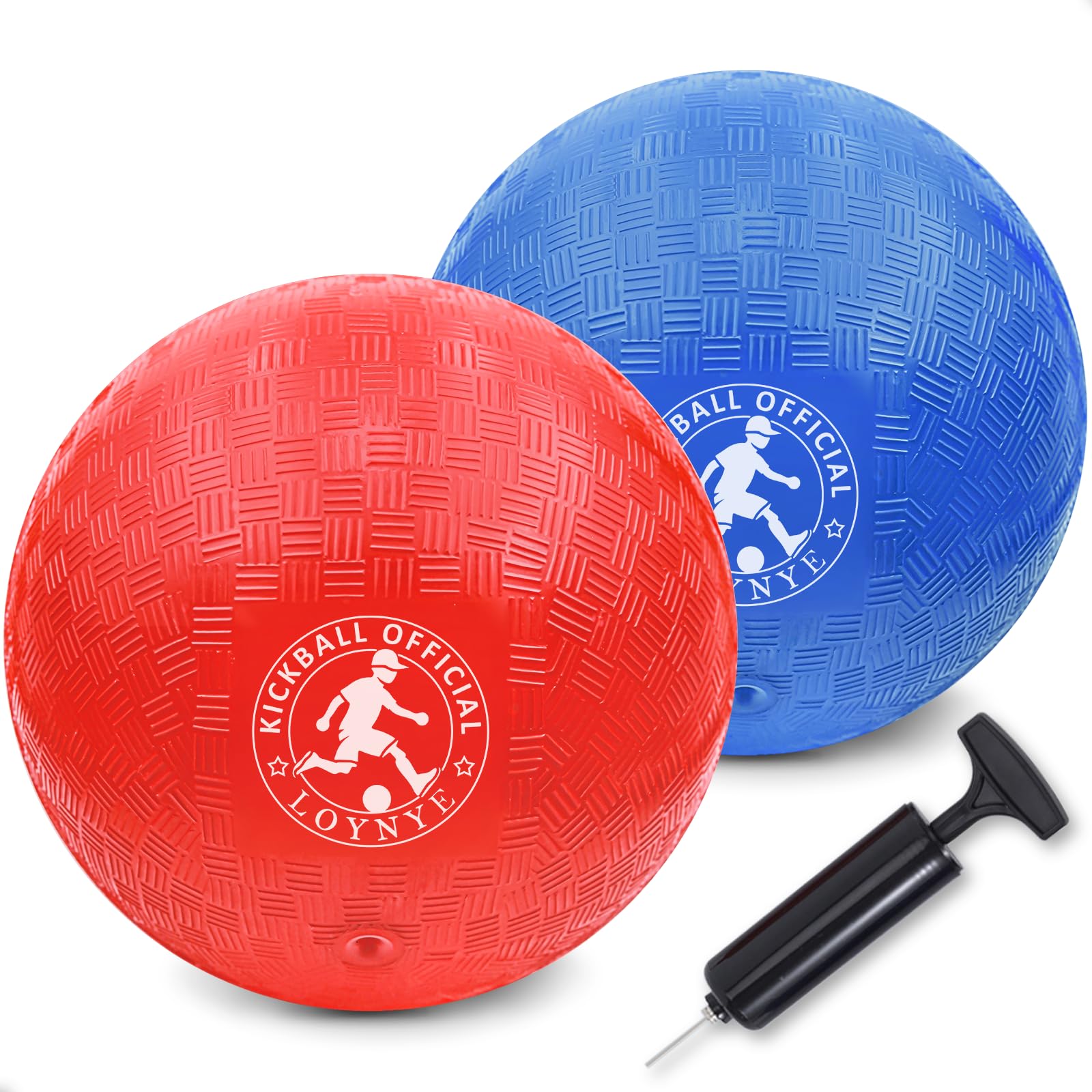 LOYNYE 10 Inch Dodgeball Balls Playground Ball Kickball, Dodge Balls for Kids, Kickballs Handball for Indoor Outdoor Games Four Square Balls, Includes Pump