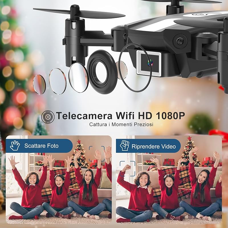 Wipkviey T25 Mini Drón 1080P Kamerával - Összecsukható RC Quadcopter FPV, 2 Akkumulátorral és Hordozható Táskával - Gyerekeknek és Kezdőknek