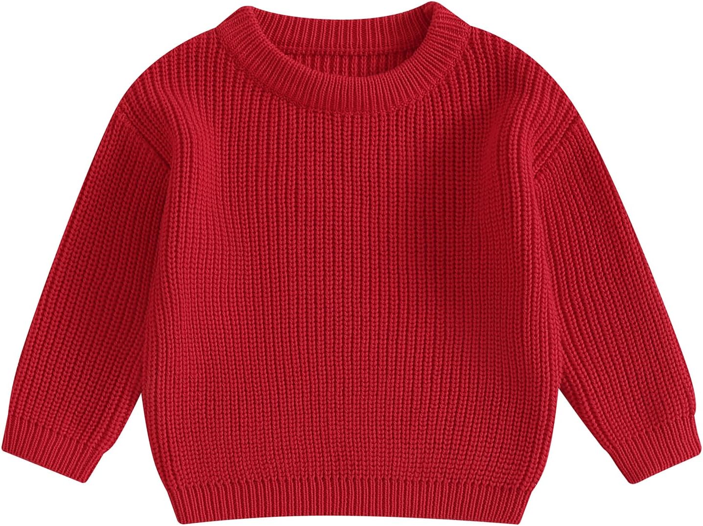 Toddler Baby Girls Boys Oversized Sweater Fall Winter Clothes Long Sleeve Crew Neck Candy Color Knitted Pullover Tops