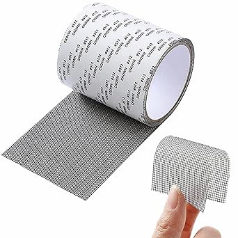 Styxon Window Screen Repair Kit Door Window Fly Lanai Screen Repair Patch Tape Strong Adhesive Long Lasting Fiberglass Covering Wire Mesh Repair Tape Seal for Repair Holes Tears | Pack 1