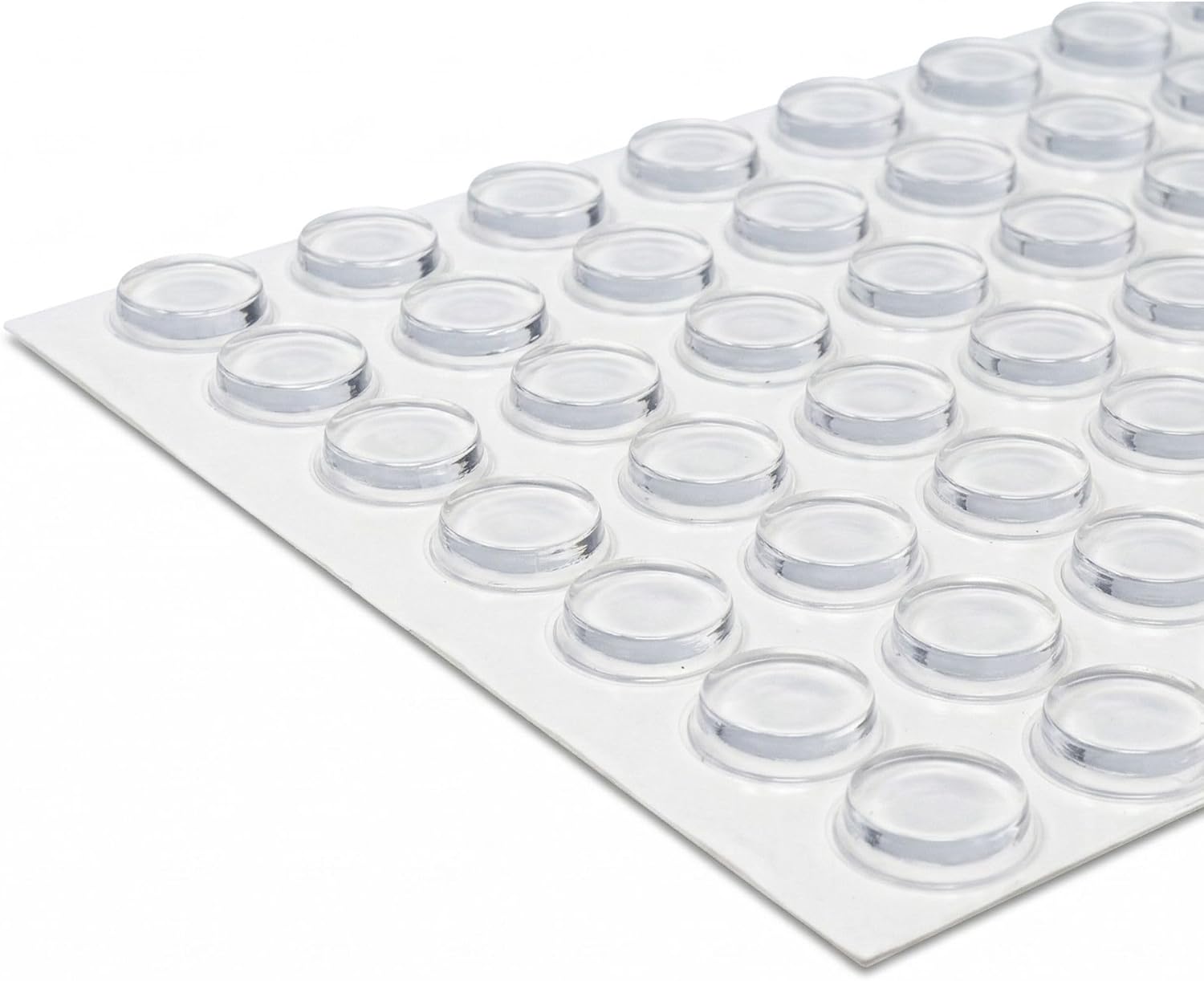 Bumper Specialties Self Adhesive Bumper Feet 0.780" x 0.200" (19.8mm x 5.1mm) Clear Cylindrical Polyurethane Pads for Industrial Surface Protection, 21 Pack, BS41