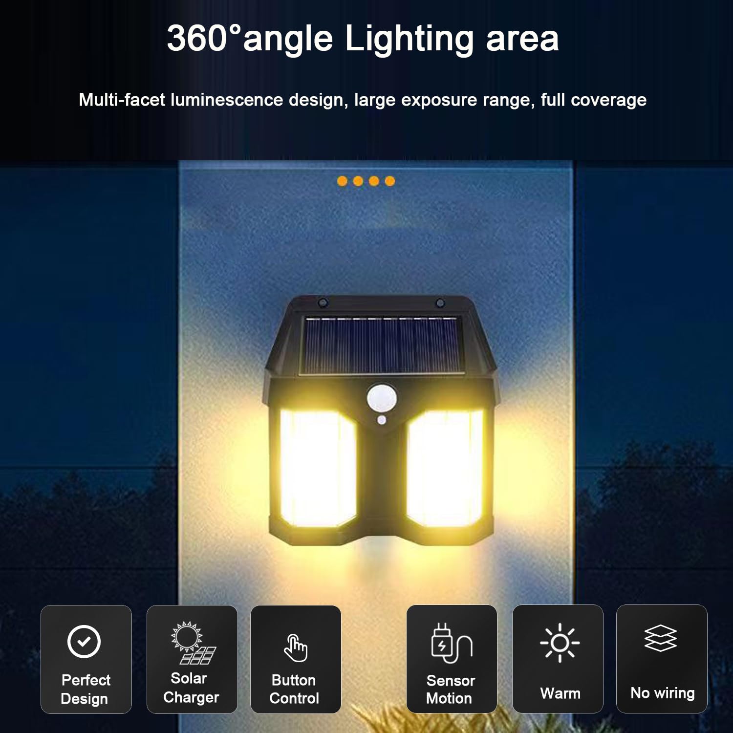 12Pack Solar Outdoor LED Wall Lights, Solar Motion Sensor Security Lights with 3 Lighting Modes Cordless LED Flood Light Solar Wall Lights Waterproof Solar Powered Lights for Wall Garden Garage 4