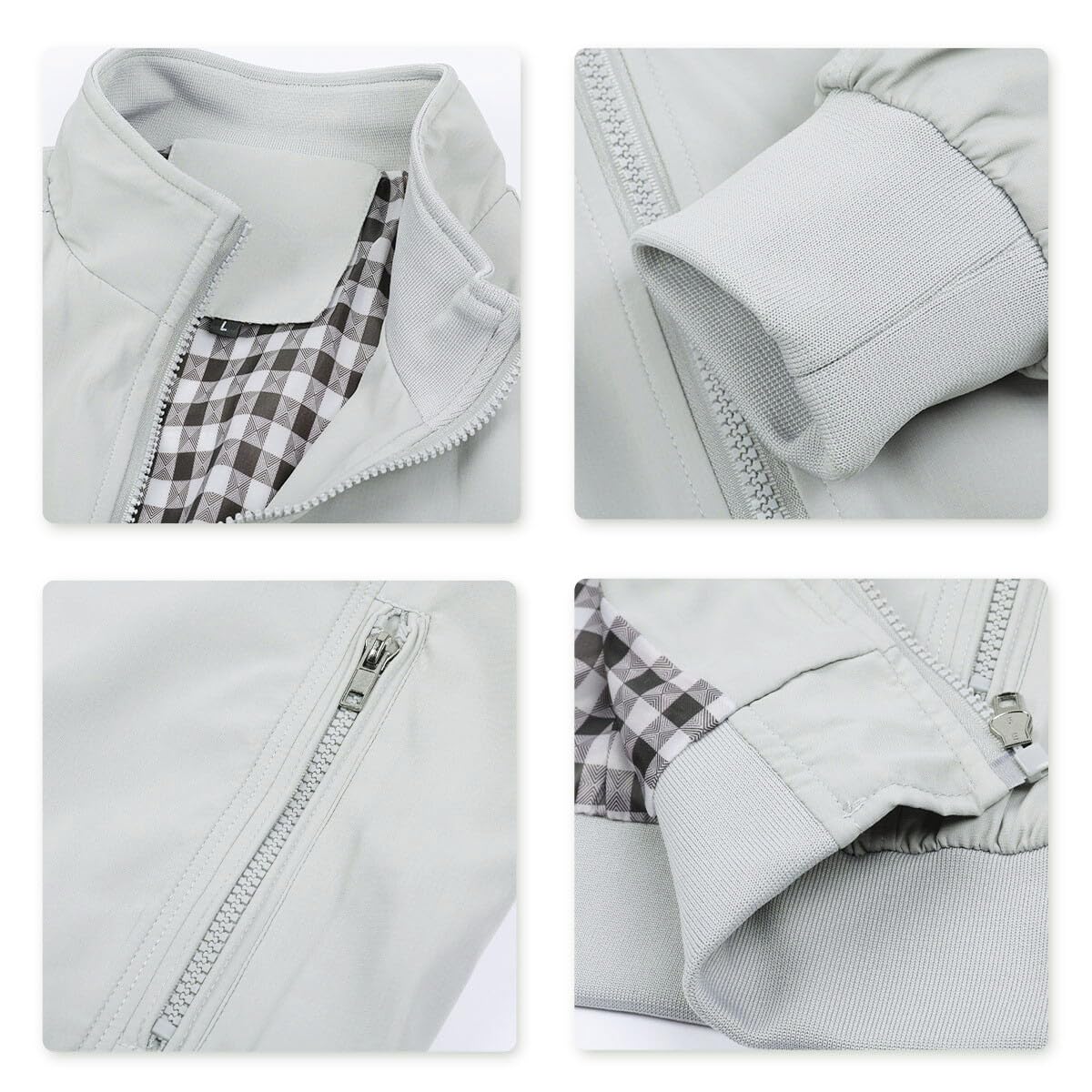 Allthemen Giubbotto da Uomo Invernale Caldo da Aviatore Leggero Giacca Tattica Militare Casual Autunno Giacca Sportiva Maniche Lunghe Zip Primavera Collo Alto Taglio Vento