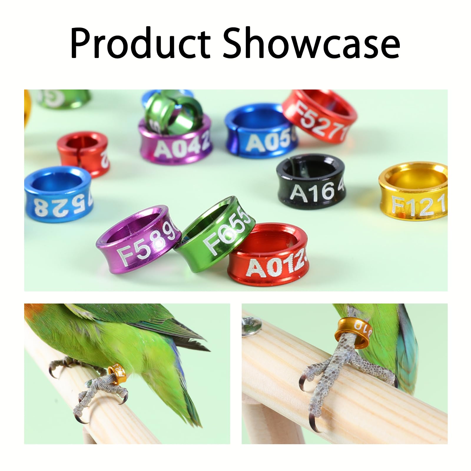Anillas de aluminio para patas de aves, Anillos abiertos de aleación aluminio for patas pájaro, multicolores, numerados, 4 a 8 mm, 10/50/100 piezas(Open-100pcs,4.5mm)