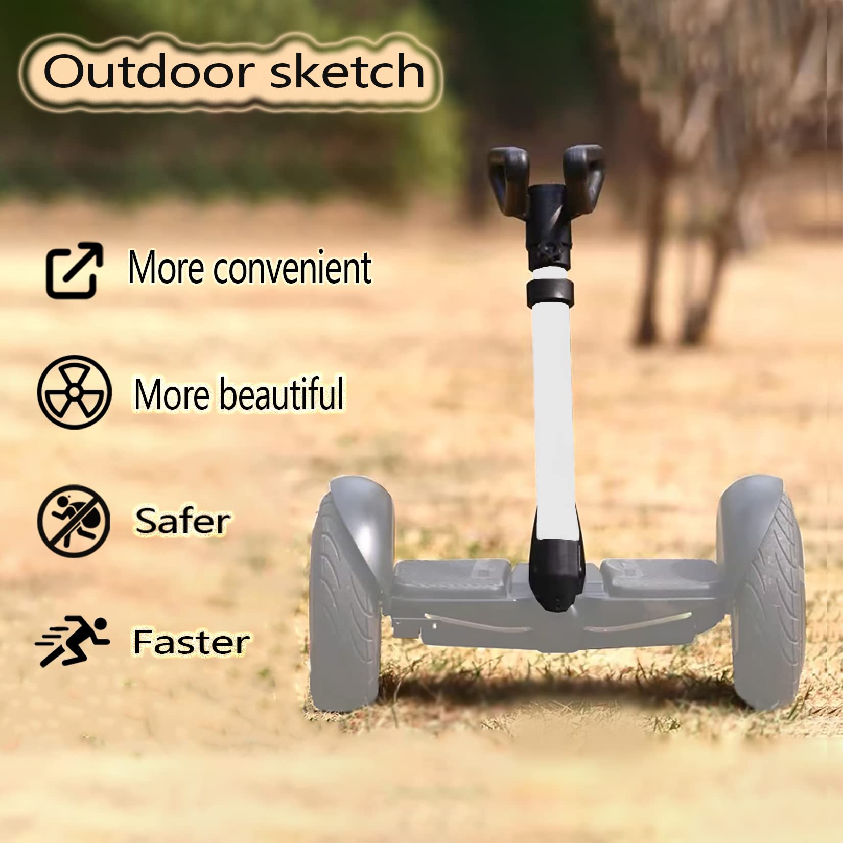 Guidon Télescopique En Aluminium Pour Hoverboard - Réglable, Antidérapant, Pour Débutants Et Adultes