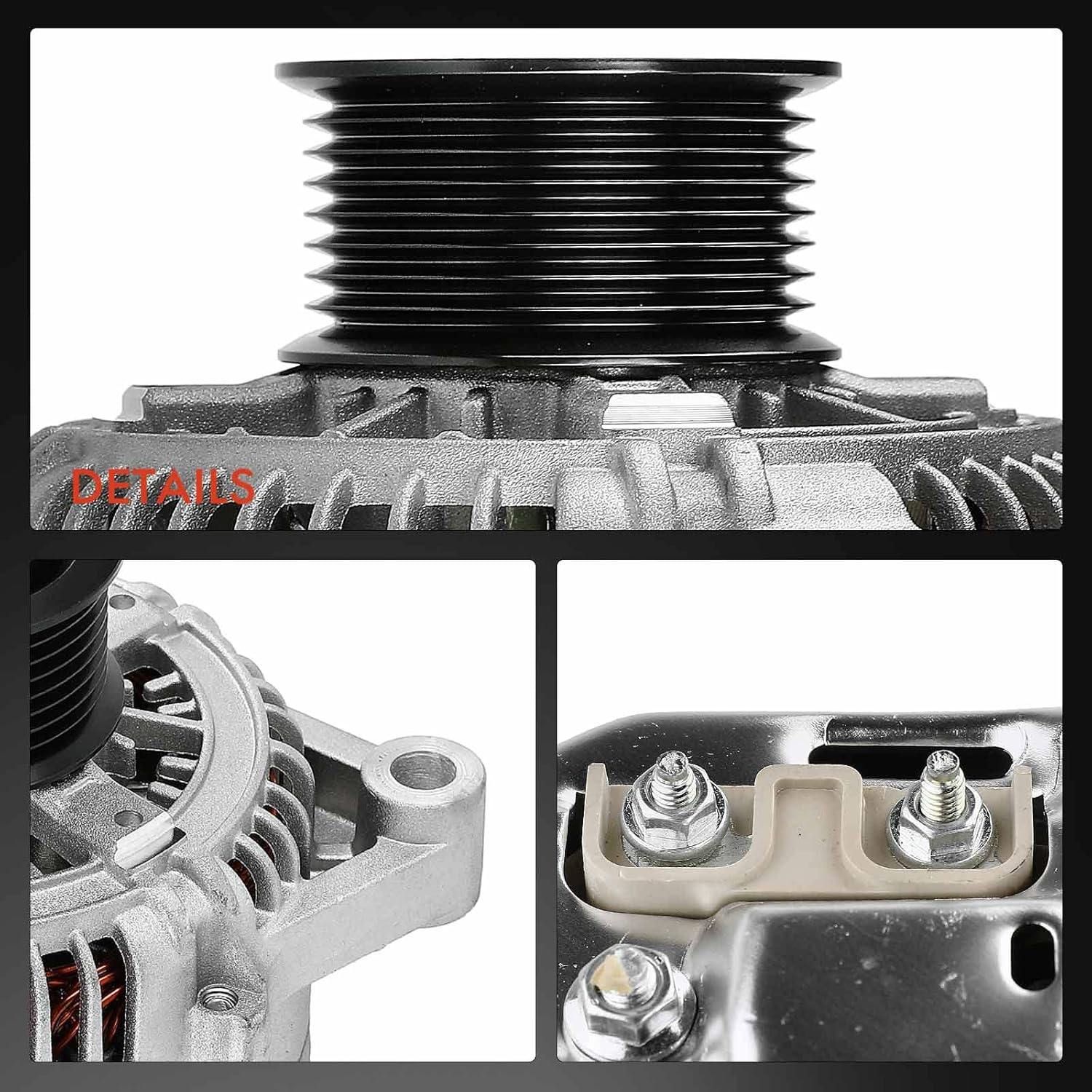 A-Premium Alternator Compatible with Dodge Ram 2500 3500 1994-1998, D250 D350 W250 W350 1990-1993, L6 5.9L, Diesel, 120Amp 12Volt CW 8-Groove Pulley, Replace# AND0071, 40052006