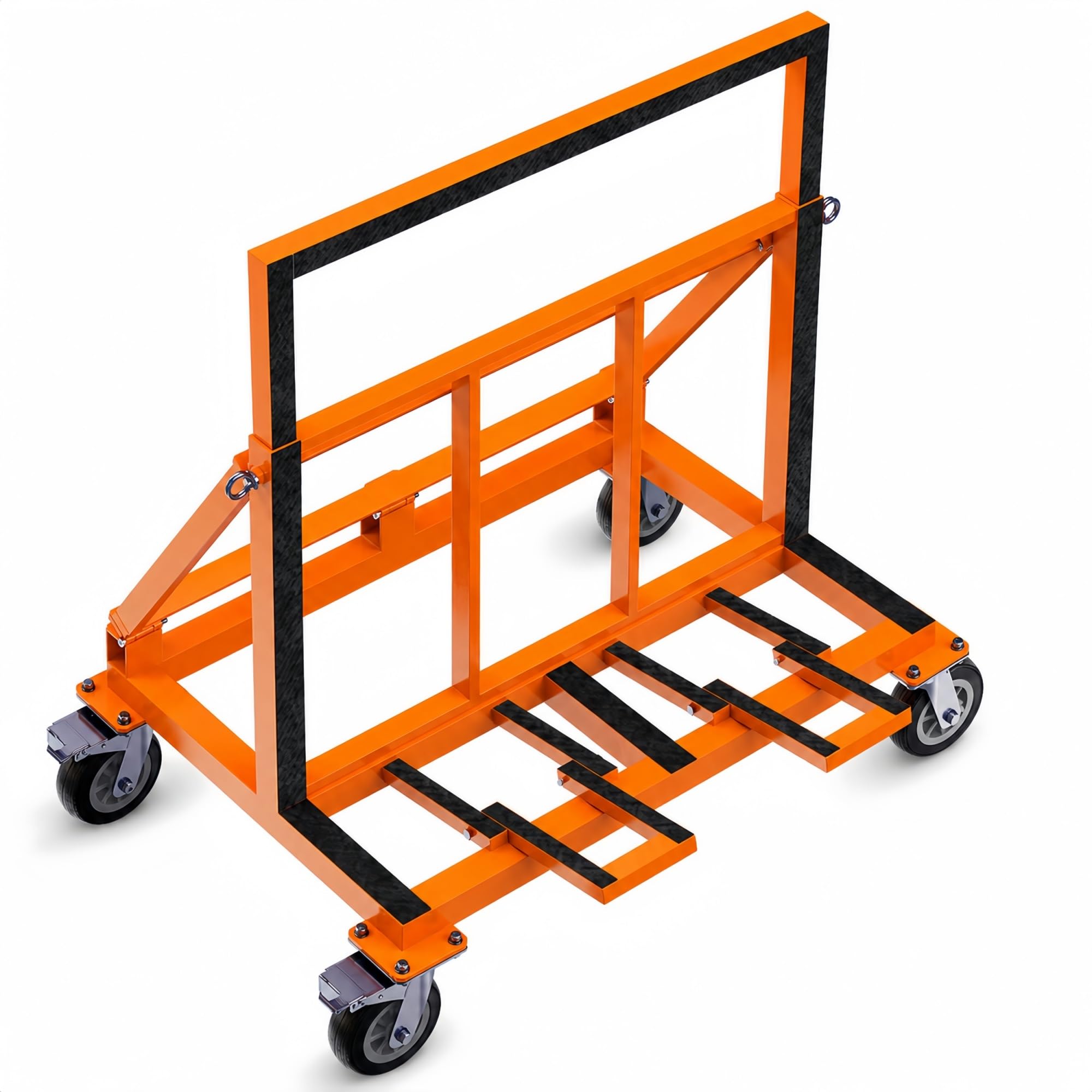 Erweiterbarer Transportwagen for Glas- Und Steinplatten | Plattenwagen Mit Klappbarer Seitenstütze Und Gummikontaktpads(6IN 4BRAKE,800kg/1760lb)
