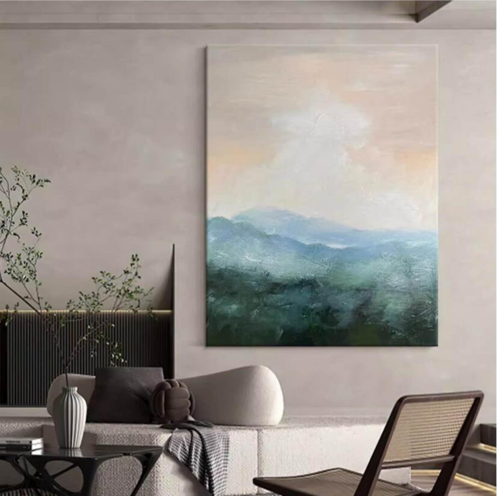 100% peintures à l'huile peintes à la main tableau de montagne abstrait de qualité premium