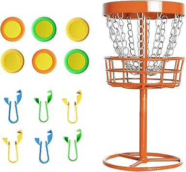 Golf Net Basket, Disc Golf Basket Target - Disc Golf Course Basket - Portable Pitching Toy, Outdoor Sports Accessories Equipment for Beginners and Golf Enthusiasts