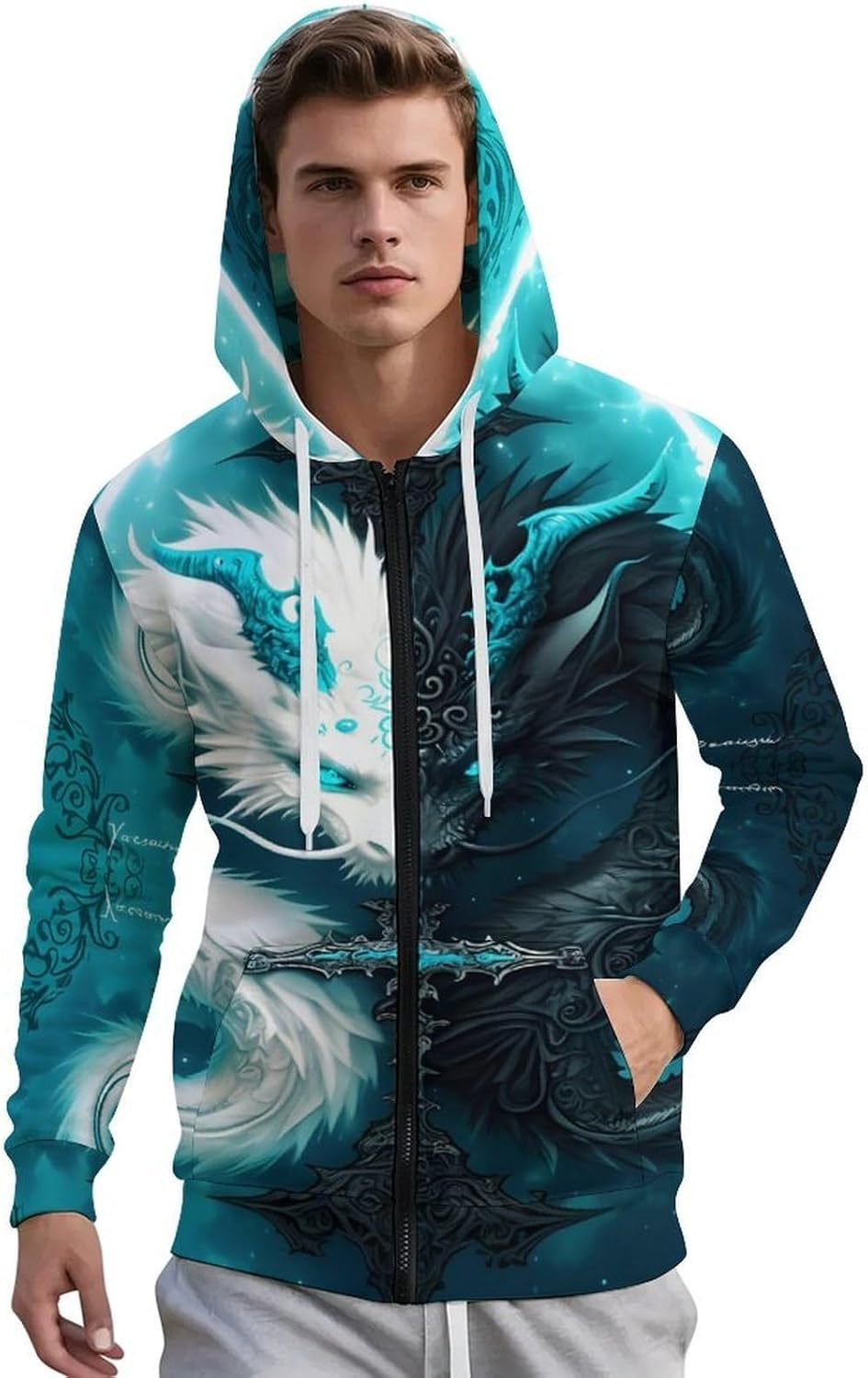 Men's Hoodies Graphic Cool 3D Animal Print Long Sleeve Pullover Hoodie Sweatshirt Plus Size - Image 2
