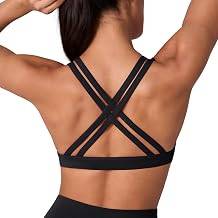 UNISSU Hugcurve Strappy Back Sports Bra | U Neck, Crisscross Back, Buttery Soft, Light to Medium Impact