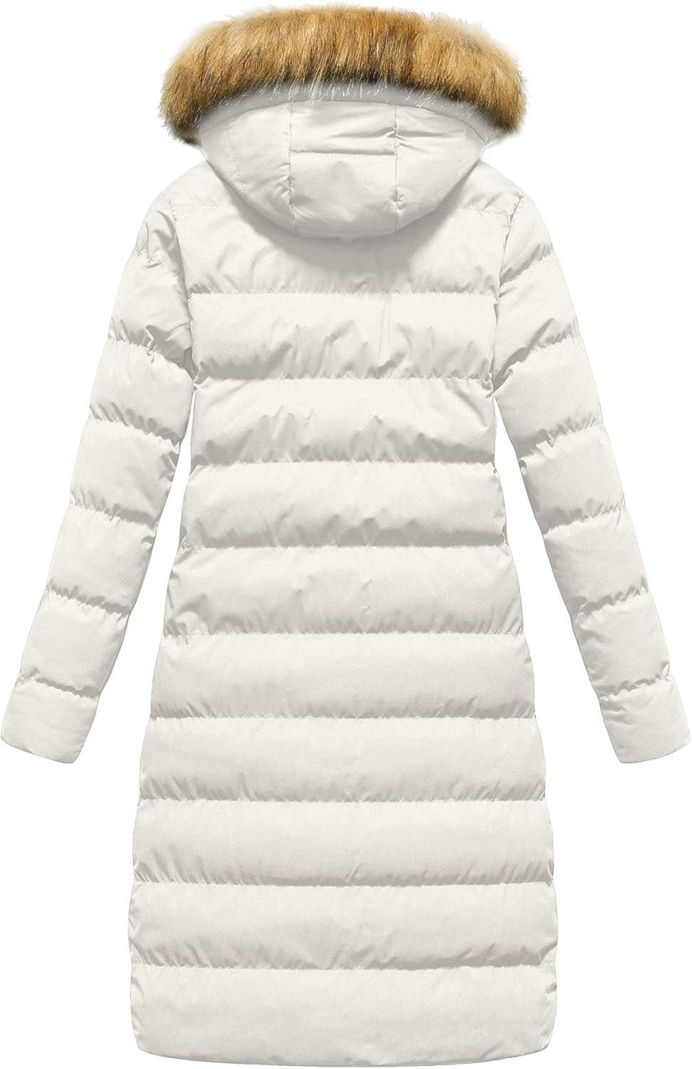 CREATMO US Women's Long Winter Faux Fur Coat Puffer Warm Jacket with Detachable Hood - Image 2