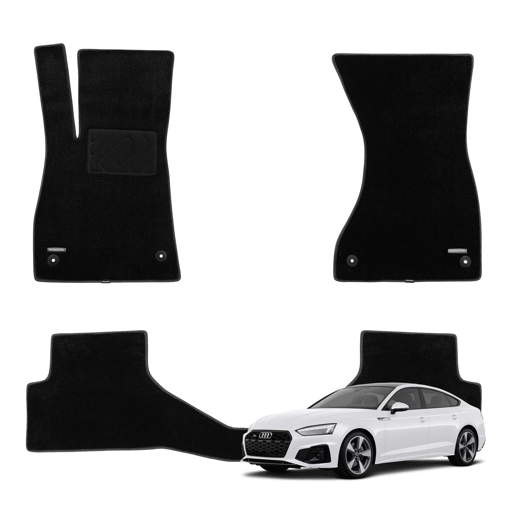 Carpet Floor Mats for Audi A5 Sportback 4-Door 2018-2025, 3Pc | F5, 0.6-Inch Ultra-Thick…