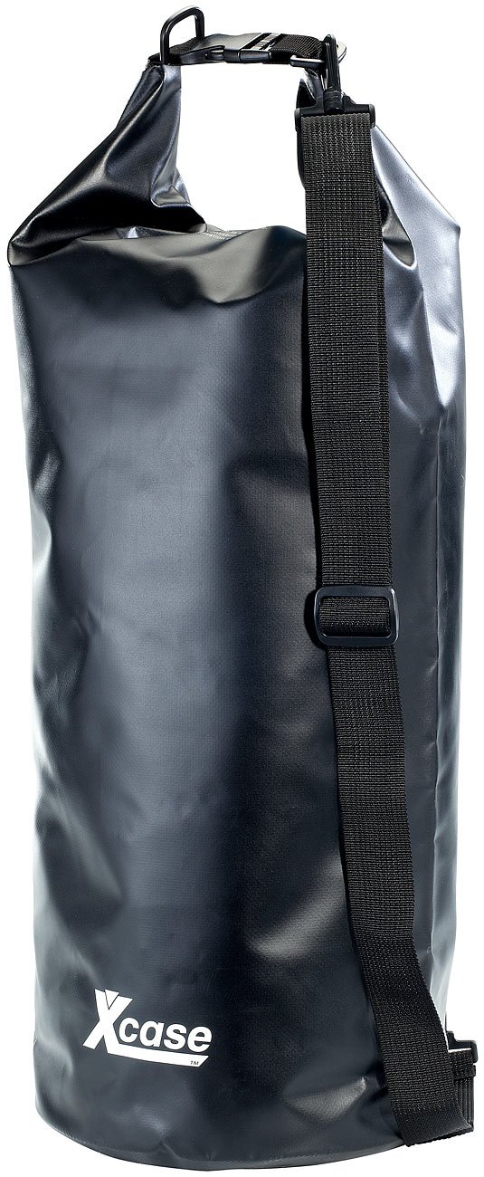Xcase Amazon Fashion - carro de equipaje impermeable: Saco impermeable 25 litros, negro (bolsa marinero con función de cojín, bolsas para exteriores, saco)