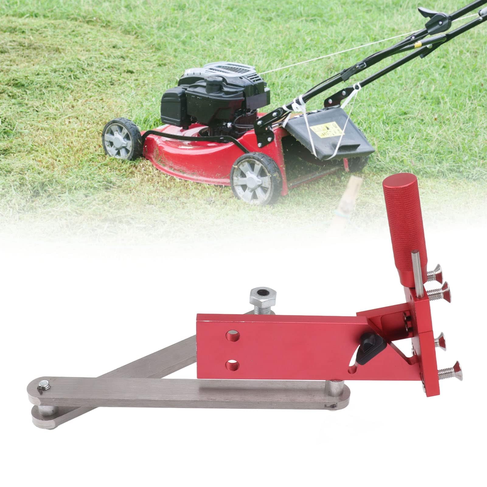 Afilador de cuchillas para cortacésped, herramienta de afilado de cuchillas para cortacésped ajustable de 15°-45°, kit de herramientas de soporte equilibrador de afilado portátil profesional para