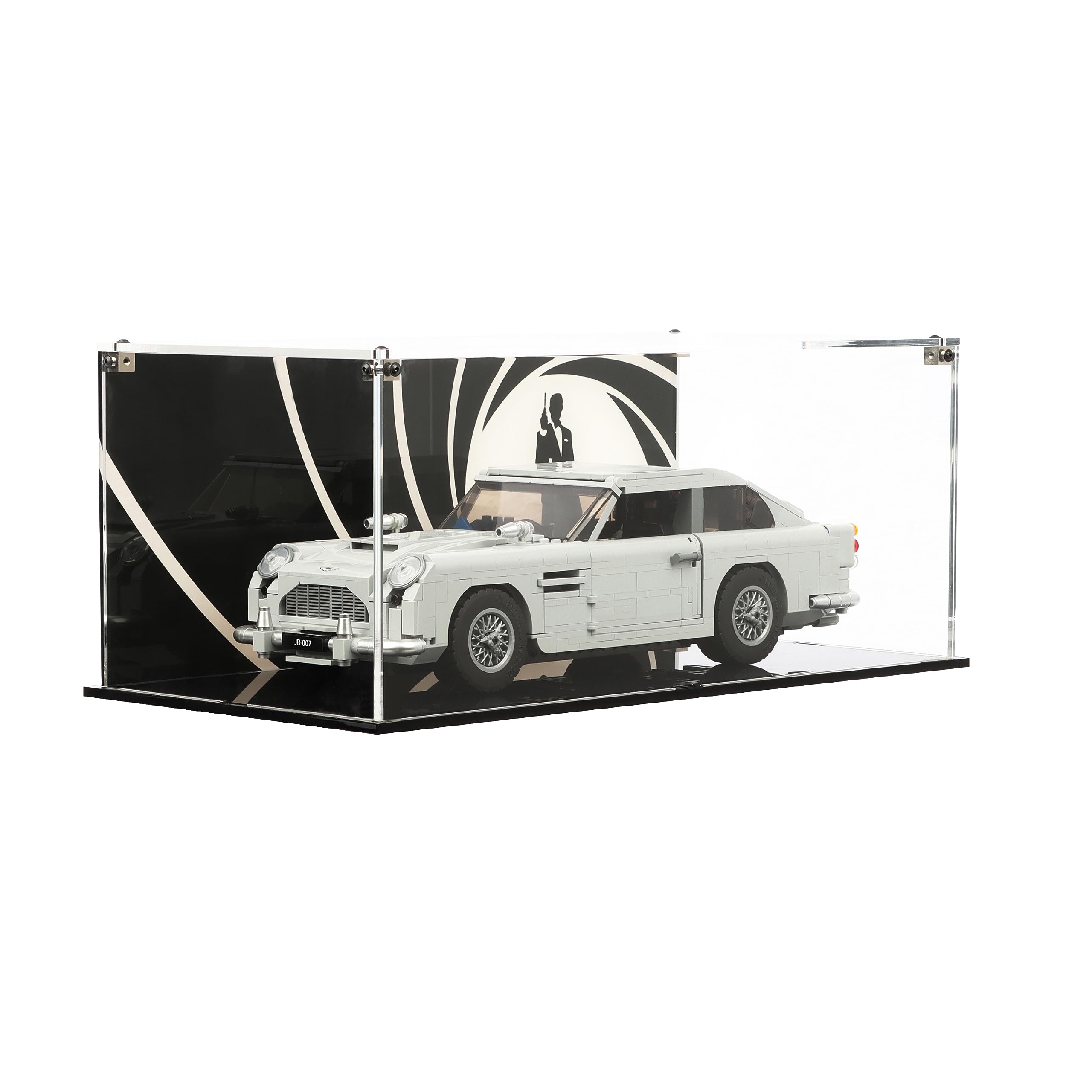 Plexico Clear Display Case For Lego Creator Aston Martin Db5 James Bond 10262 / 007 / Pdx-01 (007 Style Back Panel)
