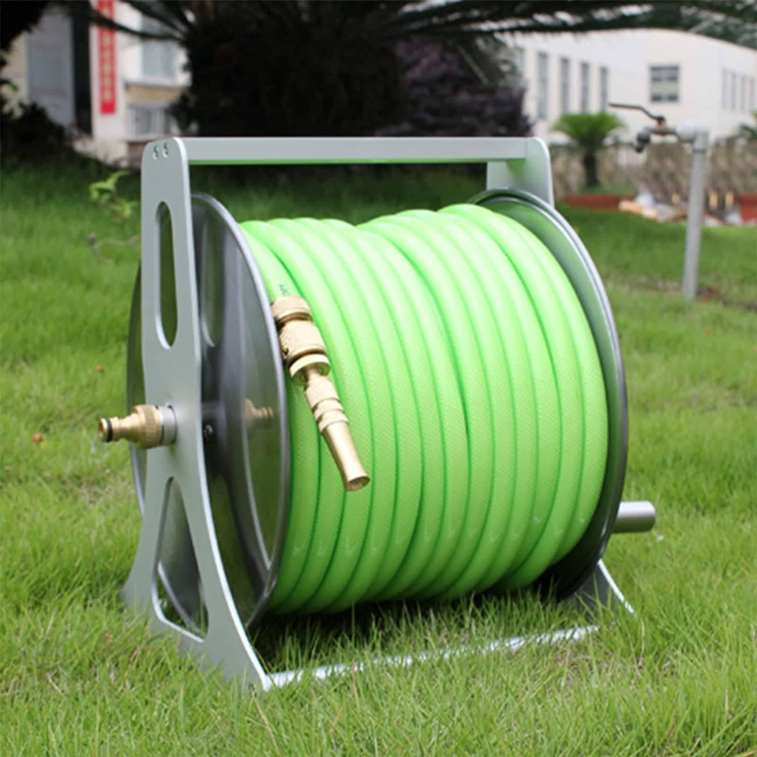 Avvolgitubo Portatile in Metallo, Porta Tubi da Esterno, avvolgitubo da Parete Resistente per Giardinaggio, irrigazione di Fiori, avvolgitubo