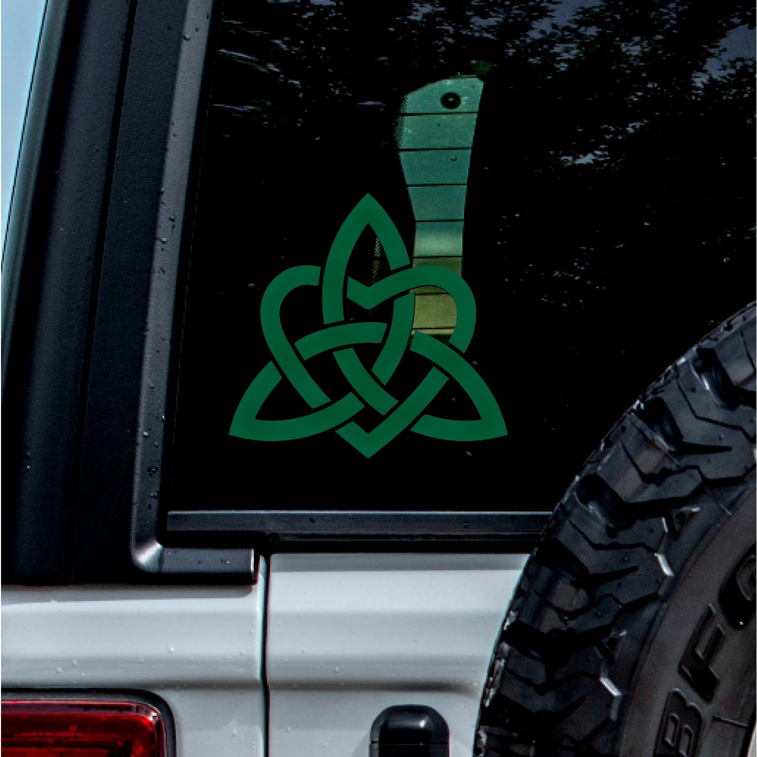 Transparent Decal Stickers of Celtic Knots Trinity Heart (Green) Premium Waterproof Vinyl Decal Stickers for Laptop Phone Accessory Helmet Car Window