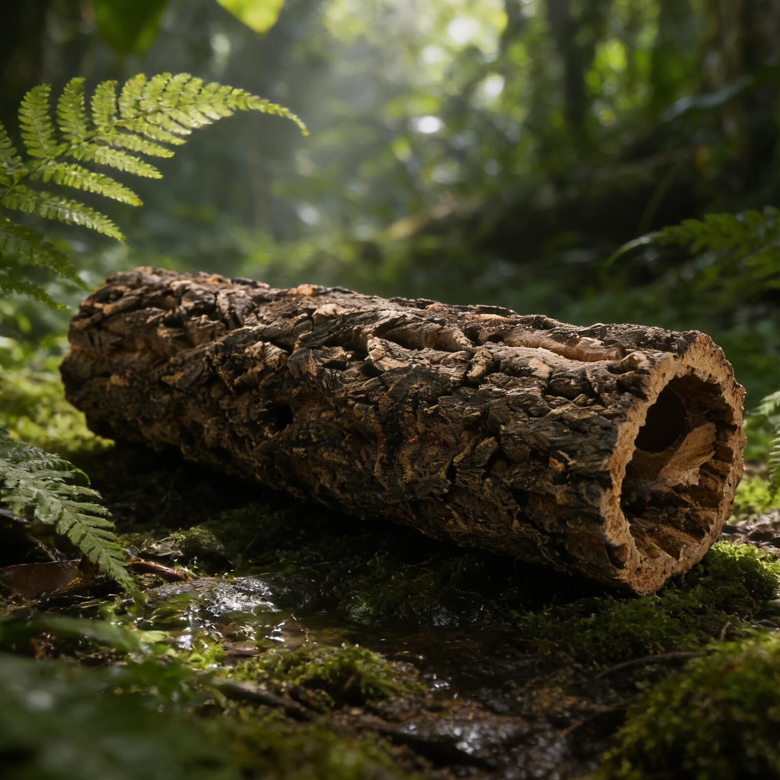 Hohopeti Escondite para Reptiles Cueva Tronco Natural Diámetro 7,5 Cm Altura 30 Cm Decoración Selva Tropical Refugio para Lagartos Serpientes Tortugas y Arañas Zona de Descanso y Trepado