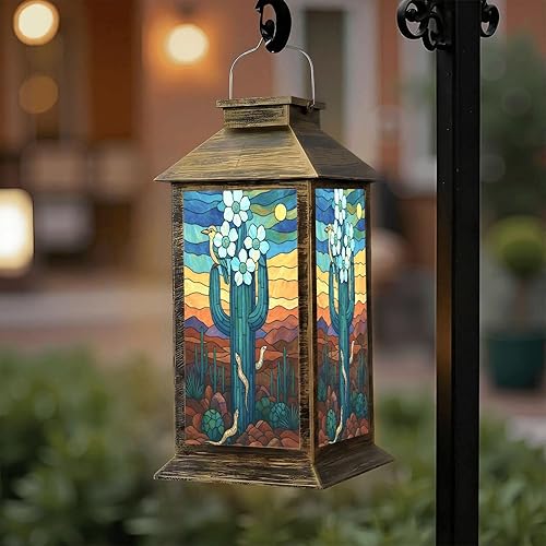 Miniatura 10 de Linterna solar para exteriores, impermeable, futurista, plumas geométricas de cristal de pavo real, decoración de jardín, luces solares LED, lámpara