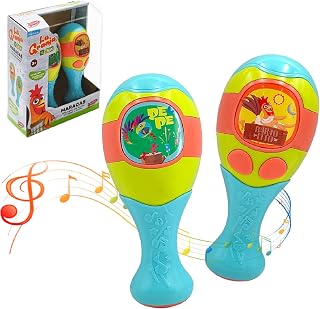 La Granja De Zenon Maracas Egg Shakers Rattles Maracas for Kids Percussion of Sand Hammer Musical Instrument with Rhythm for Party Games Baby Party Favors Pepe Bartolito Easter Day