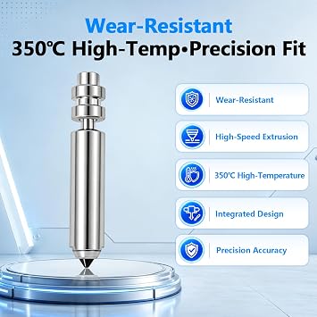3PK 0.4mm Kobra X Nozzle Hardened Steel Nozzles for Anycubic Kobra 4 Parts | Quick-Swap Integrated Hotend, Leak-Proof, High Temp, High Speed 600mm/s, 3PCS Silicone Cover & 1PC Nozzle Brush for KX/K4
