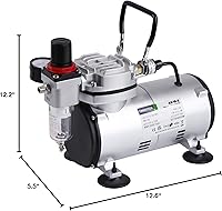 Vista 9 de Kit de aerógrafo Timbertech con compresor AS18-2K Kit básico de inicio con manguera de aire, cepillos de limpieza y pinturas de prueba