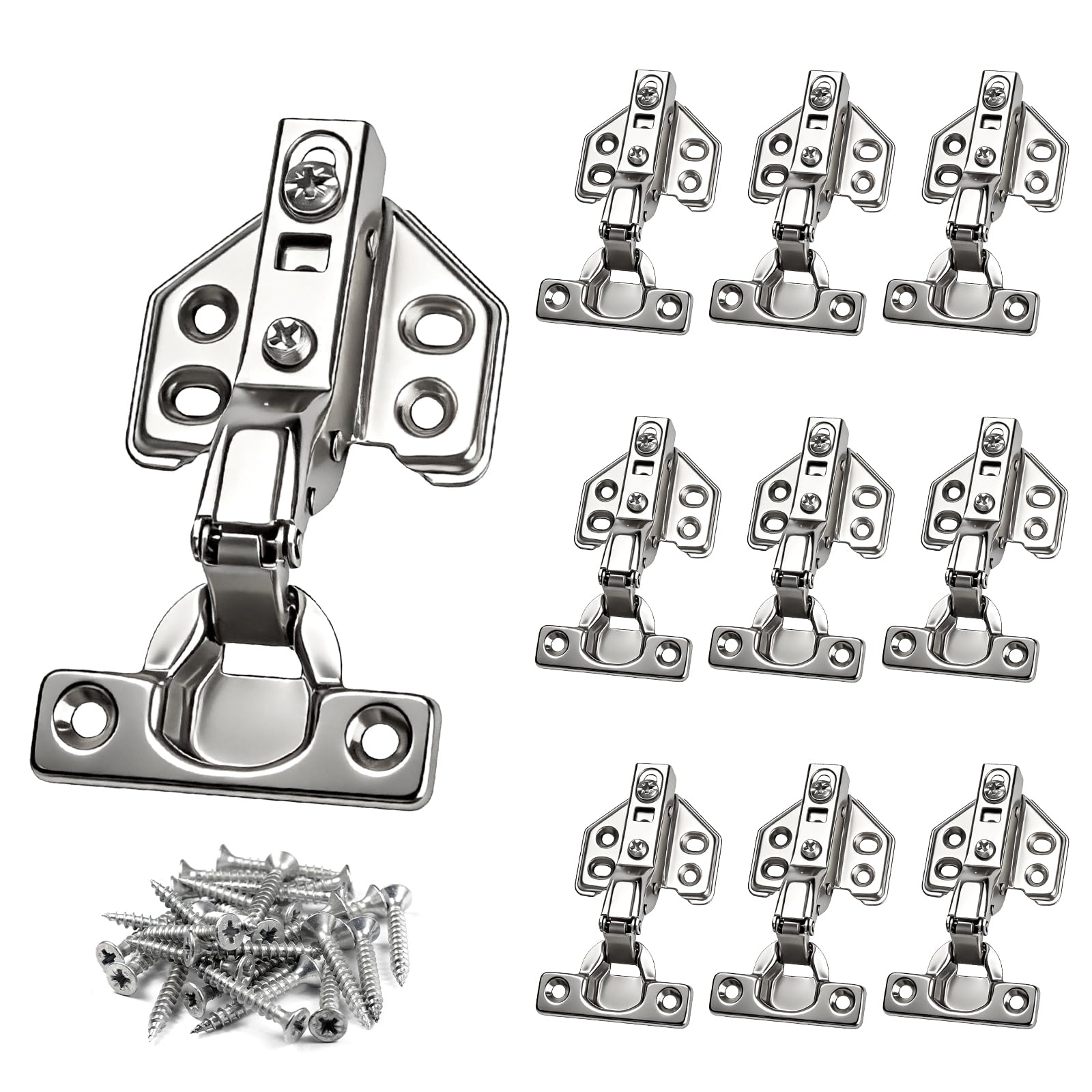 CVIUYO 10 Pack Soft Close Cabinet Hinges 26mm, 90° Inset Cupboard Hinges