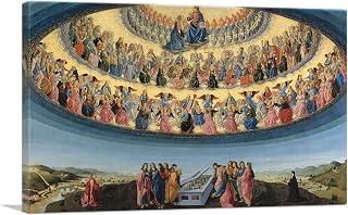 ARTCANVAS Assumption of the Virgin 1475 Canvas Art Print Stretched Framed Painting Picture Poster Giclee Wall Decor by Francesco Botticini - 26" x 18" (1.50" Deep)