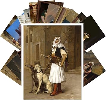 PIXILUV Vintage PostCards 24 pcs ORIENTAL ANTIQUE LIFE SCENES Antique Museum Painting Art Jean Retro Poster REPRINT
