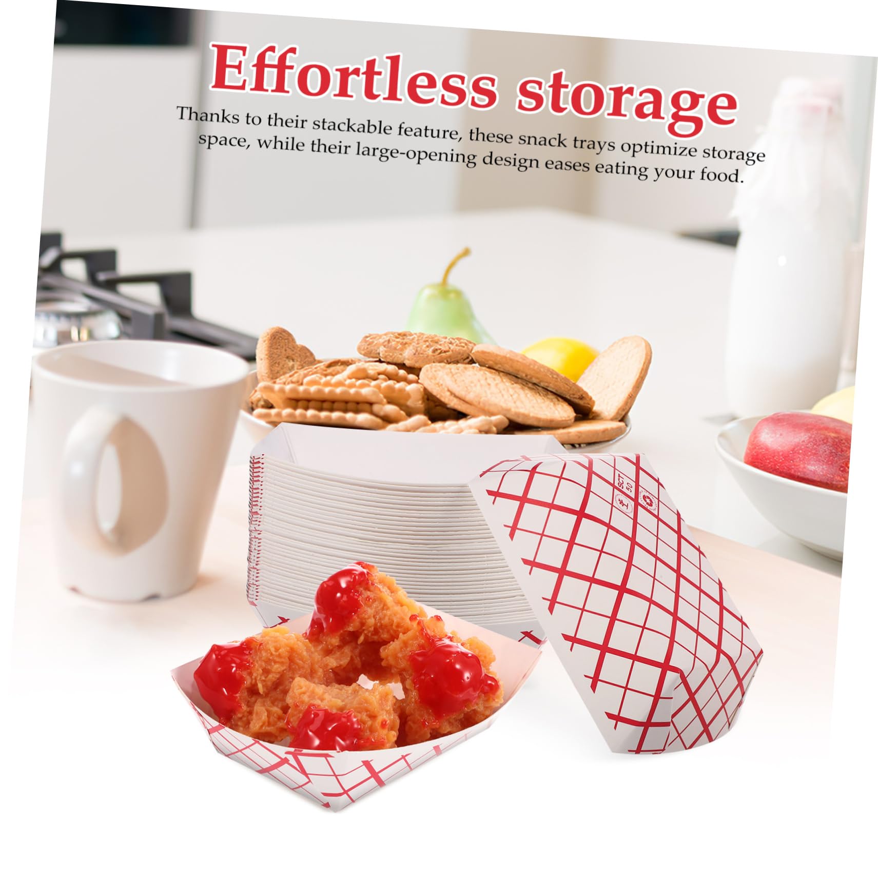 ULTECHNOVO 200stücke Papier Snack-tabletts Kariert Lebensmittelboote Für Snacks Pommes Hot Dogs Salate Für Partys Und Catering