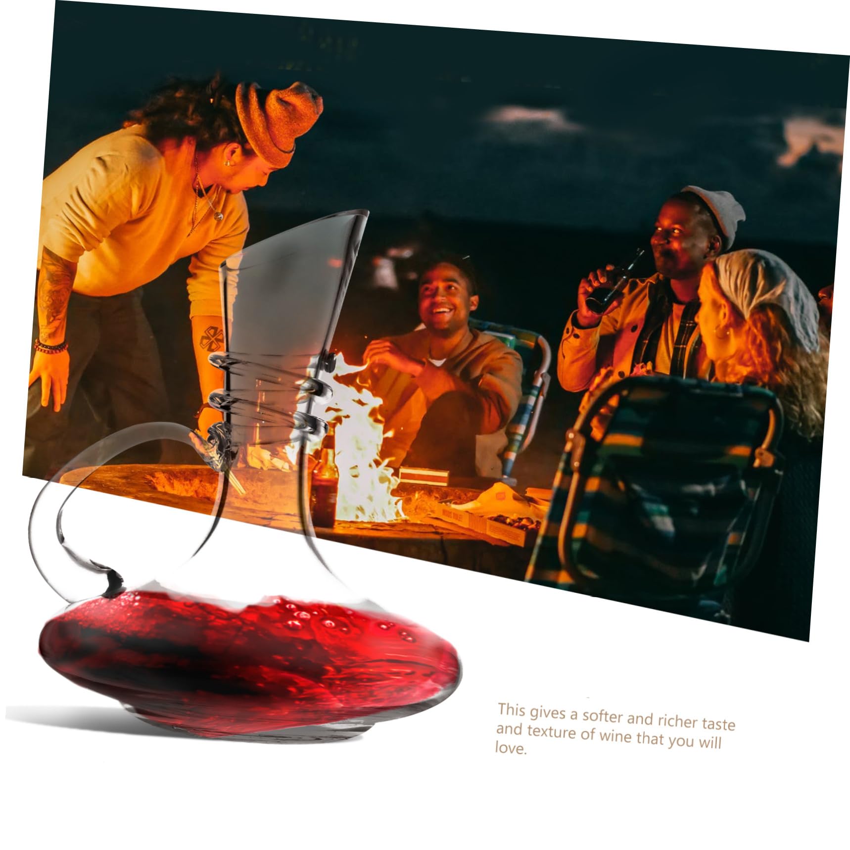 TOPBATHY 1pezzi Decanter per Vino in Vetro Cristallo Manico Design Moderno Elegante Adatto Casa Feste Bar per Vino Rosso Vodka Whisky e Conservazione Lunga
