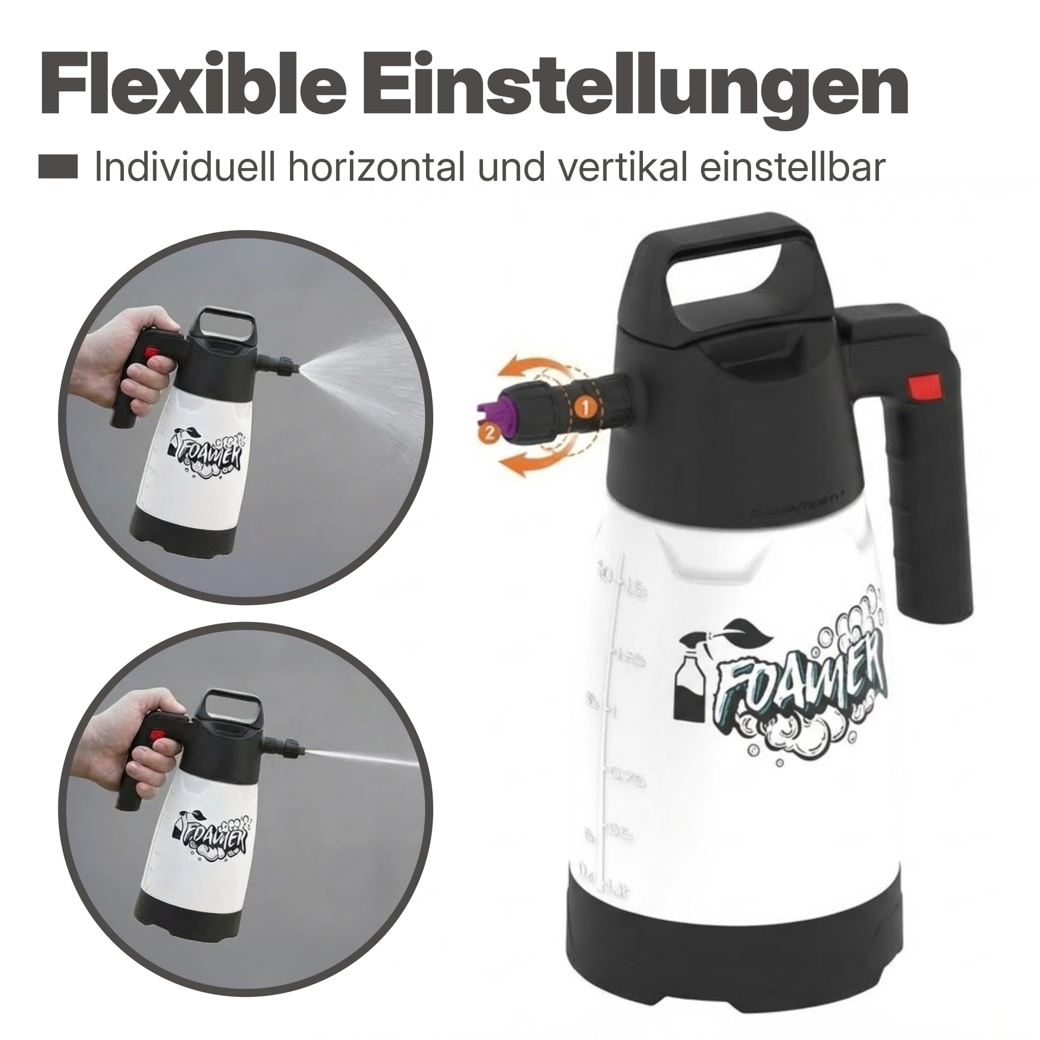 bio-chem Schaumsprüher 1,5L Drucksprühgerät | Schaumkanone für Rauchharz-, Caravan- und Fahrradreiniger | variable Schaummenge