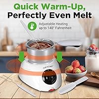 Vista 2 de NutriChef Olla eléctrica para fondue Calentador de chocolate de 25 W Capacidad de 8.8 onzas Función de inmersión para mantener caliente y olla