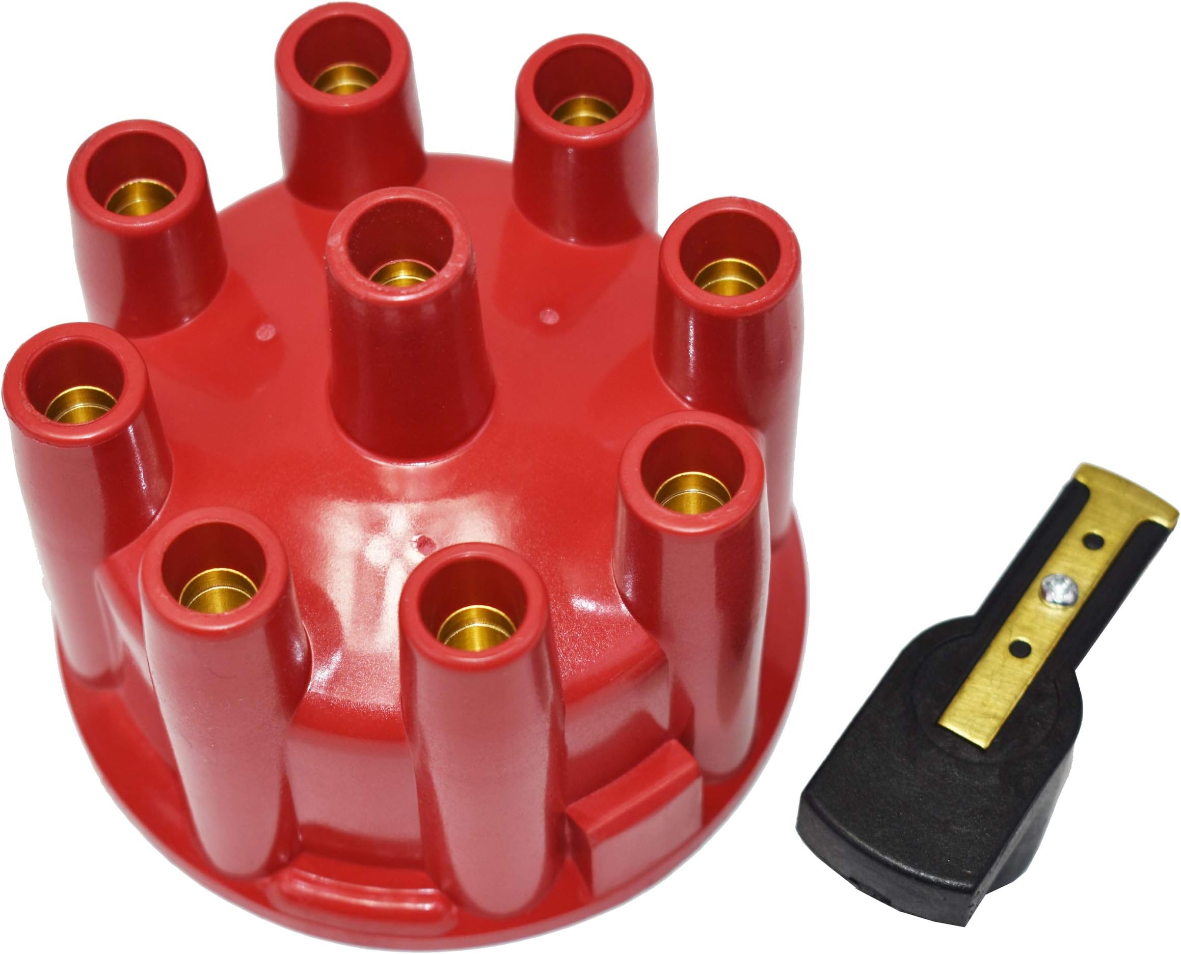 A-Team Performance Pro Billet and Ready to Run R2R Cap and Rotor - Kit 8-Cylinder Female Fits A-Team Ready to Run Distributors (Red)