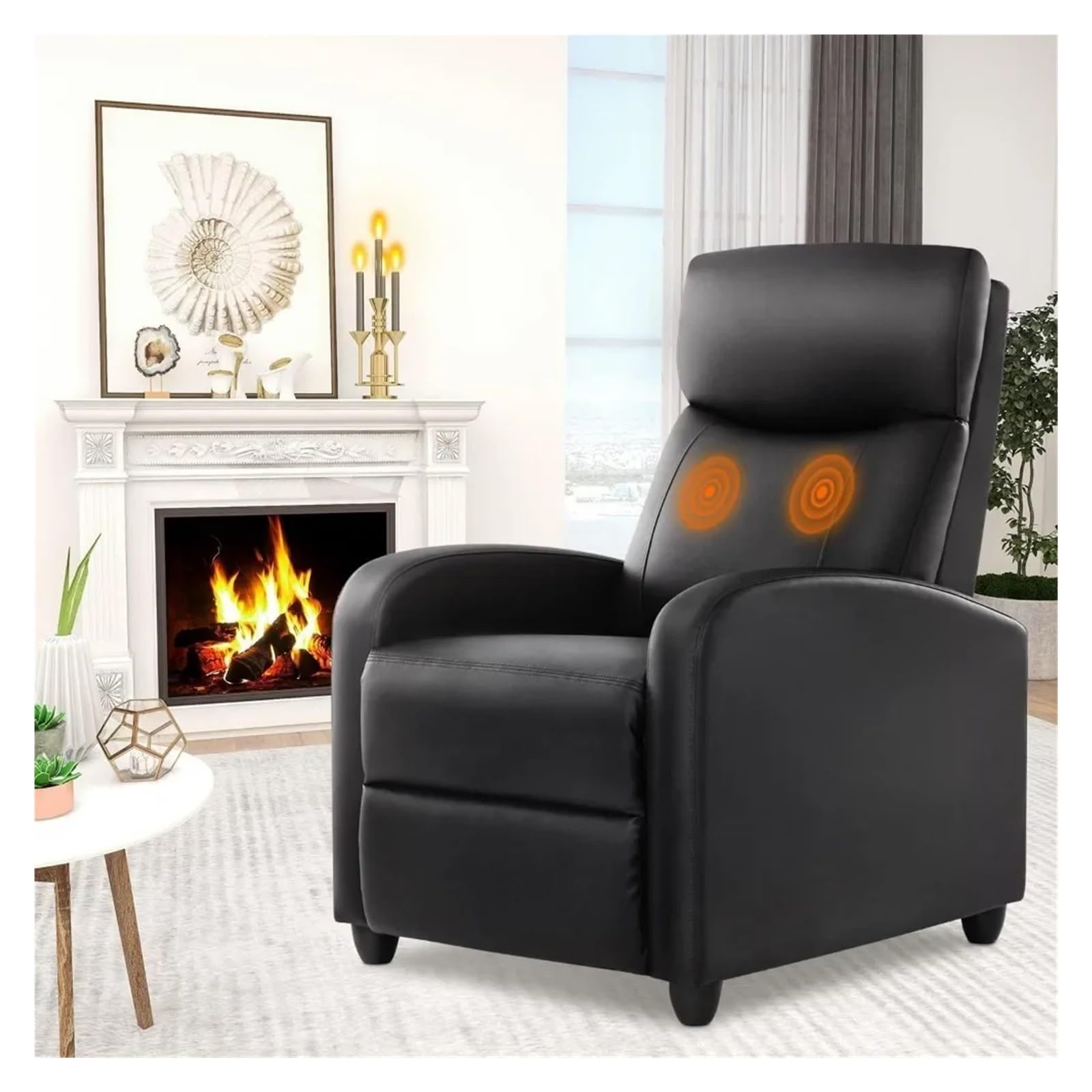 Living Room Chair Fabric Massage Recliner Chair Winback Chairs Adjustable Modern Reclining Chair with Padded Seat Backrest,Furniture