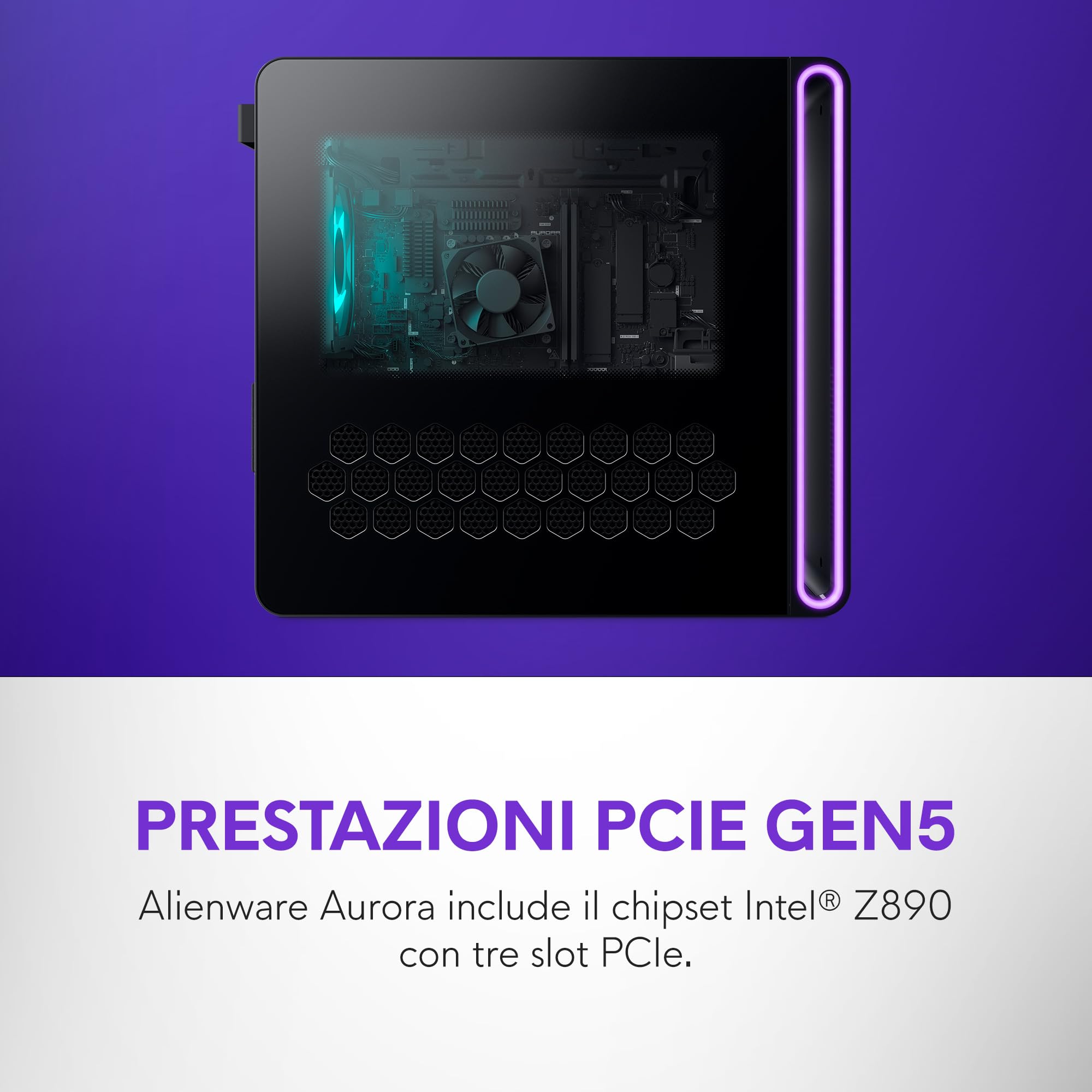 Alienware Aurora Gaming Desktop Intel Core Ultra 7 265KF RTX 5070 32GB RAM 1TB SSD Raffreddamento a Liquido 1000W Win 11 Home