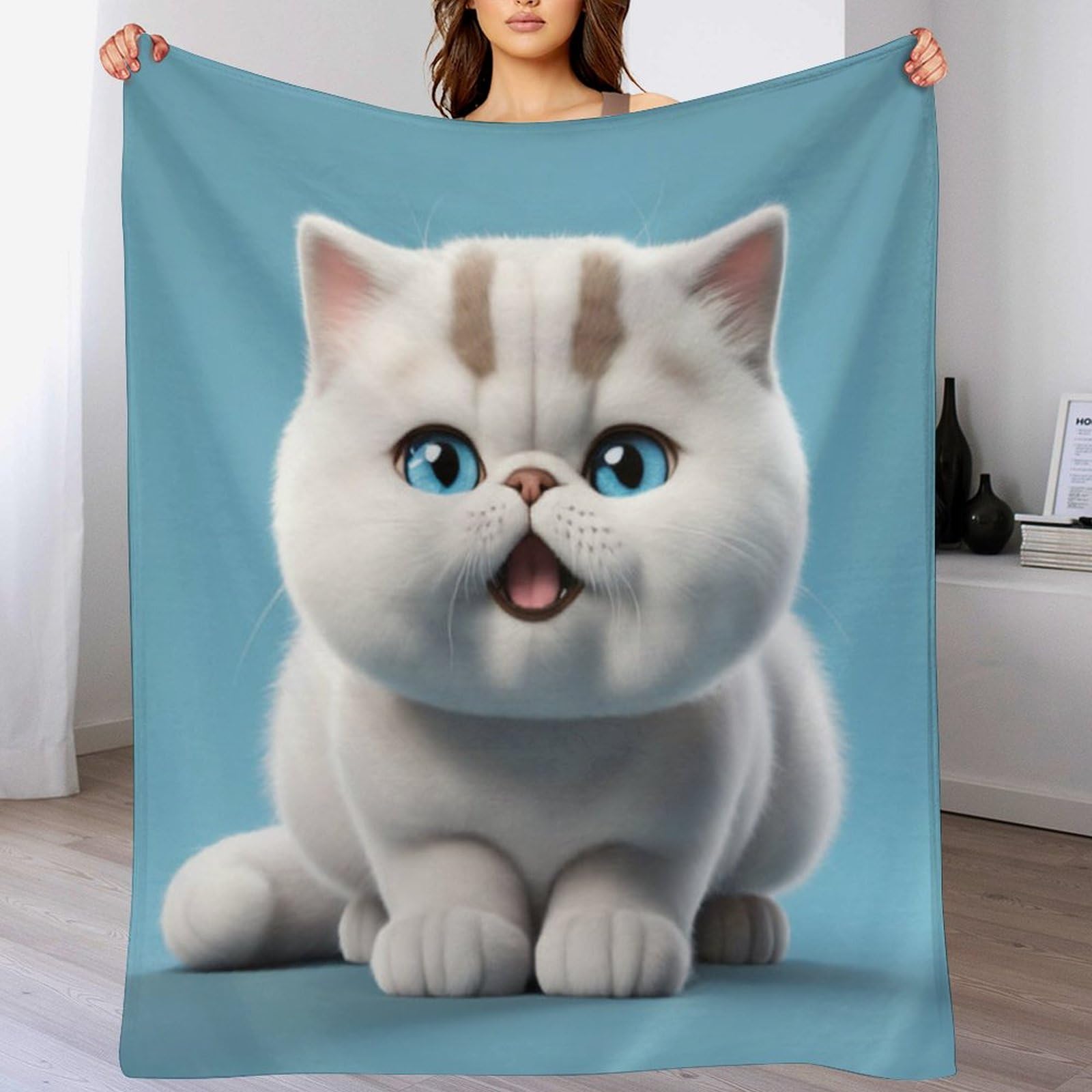 Plaid cute chat douillet pour des soirées d'hiver chaudes