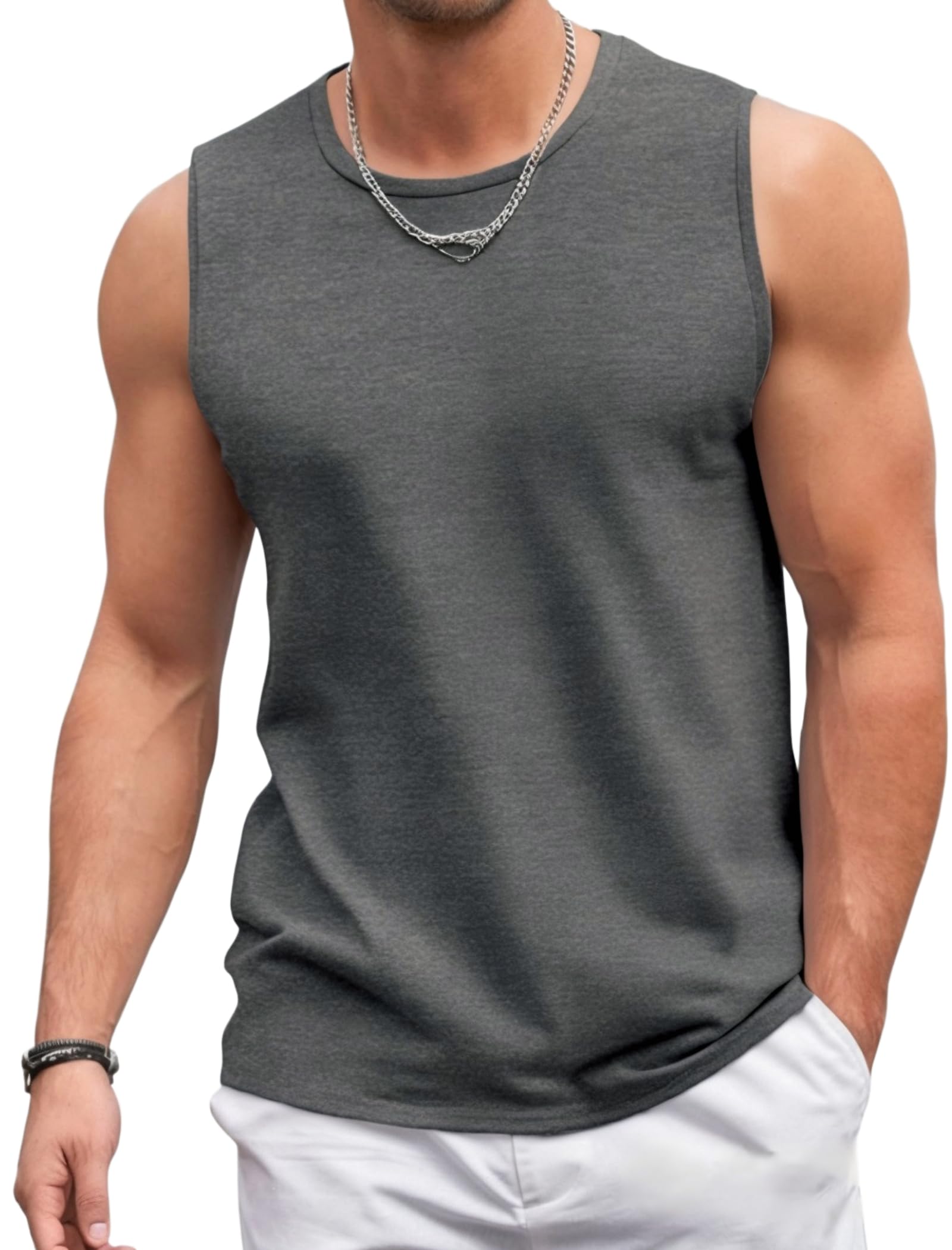PINSPARK Camiseta sin mangas para hombre, 1 o 3 unidades, camiseta sin mangas, para gimnasio, fitness, deporte, secado rápido, camiseta de axilas, transpirable, camiseta de entrenamiento — view 11