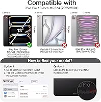 Vista 2 de JETech Funda transparente para iPad Pro de 13 pulgadas M5/M4 (2025/2024), antiamarilleamiento, transparente, a prueba de golpes, delgada, con parte